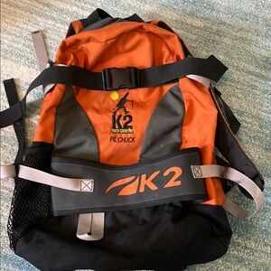Orange and Black Outdoor Backpack with Adjustable Straps